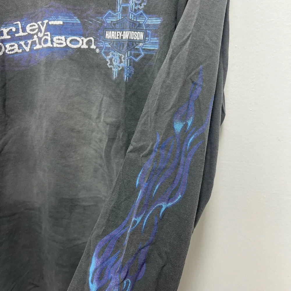 Vintage Harley-Davidson Charlottetown Canada Black Long Sleeve Shirt - Picture 2 of 5